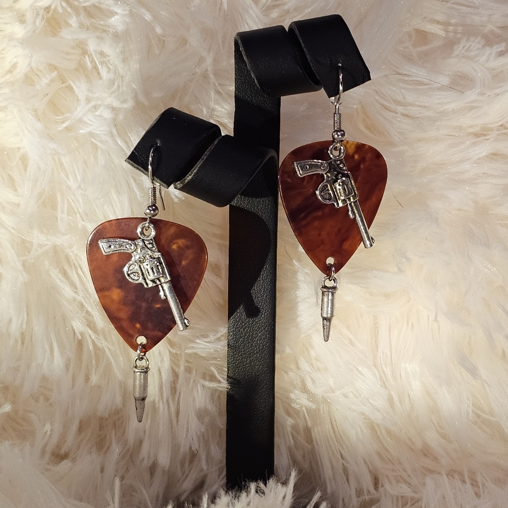 Pew Pew Guitar Pick Earrings